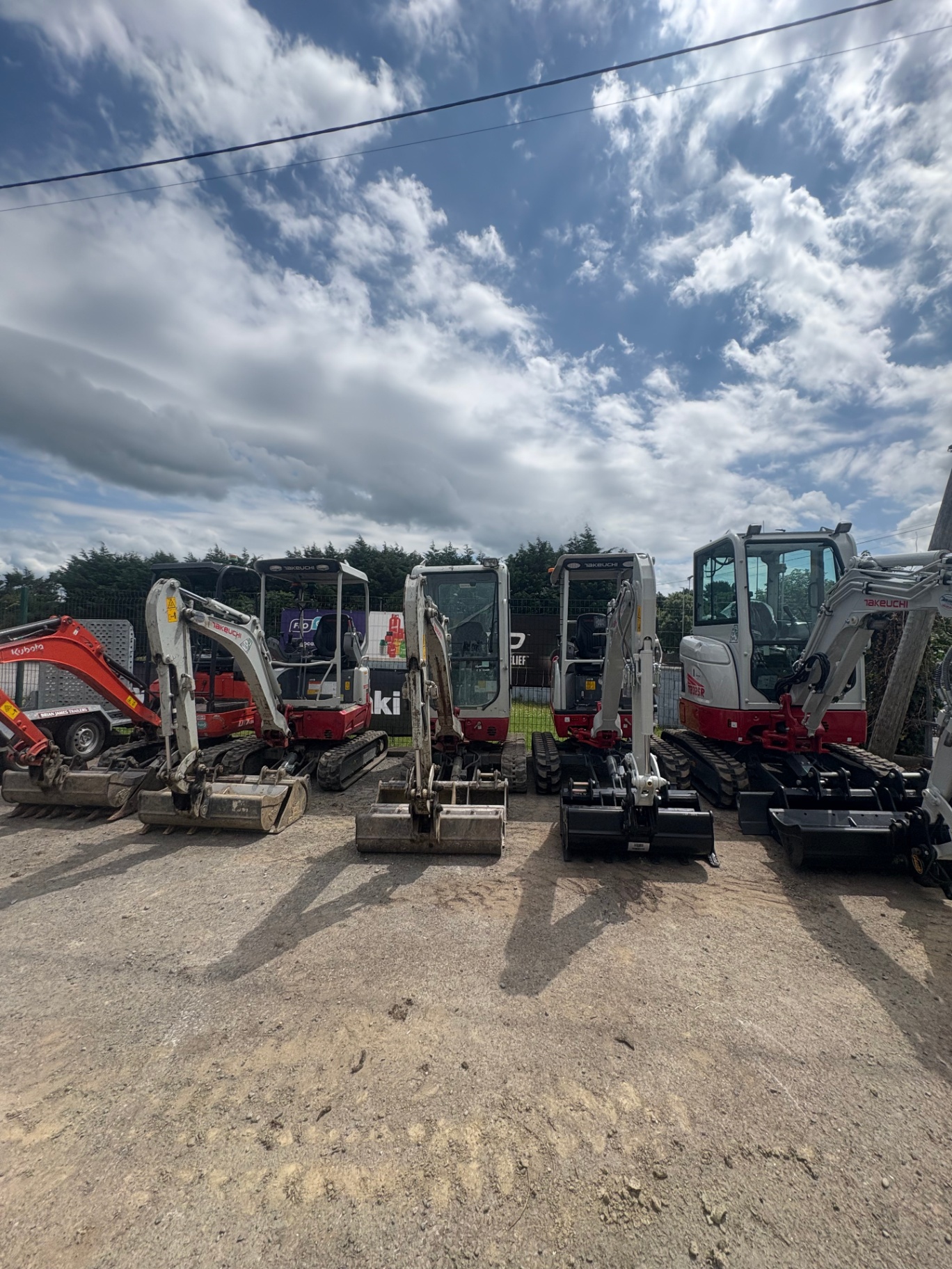 Our Takeuchi hire fleet in the yard